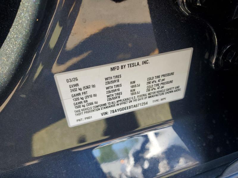 Aukcja sprzedaży 2026 Tesla Model Y, vin: 7SAYGDEE8TA671254, numer aukcji: 51833776