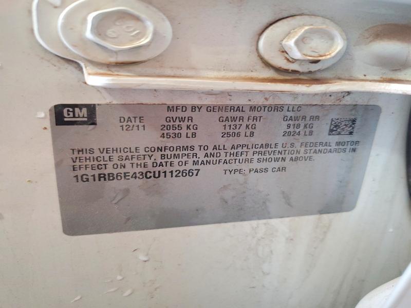 Продаж на аукціоні авто 2012 Chevrolet Volt, vin: 1G1RB6E43CU112667, номер лоту: 50723316