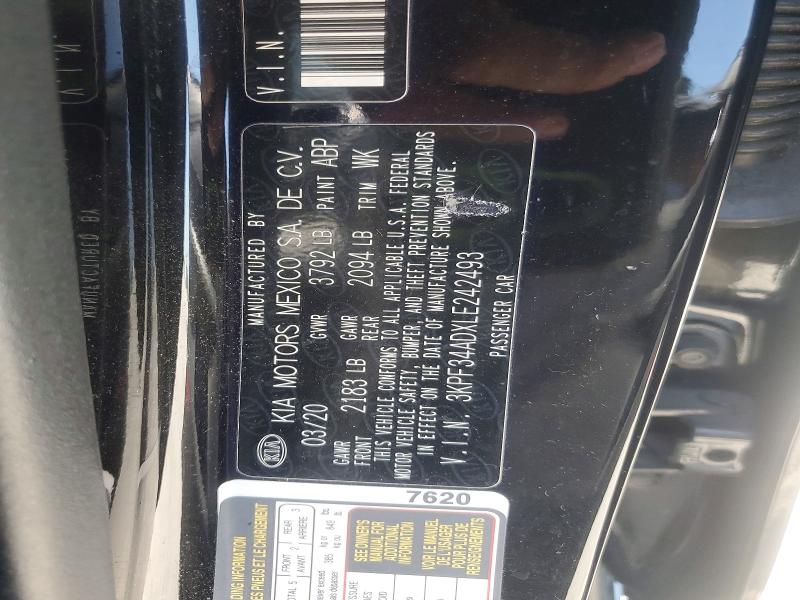 Продажа на аукционе авто 2020 Kia Forte, vin: 3KPF34ADXLE242493, номер лота: 50620376