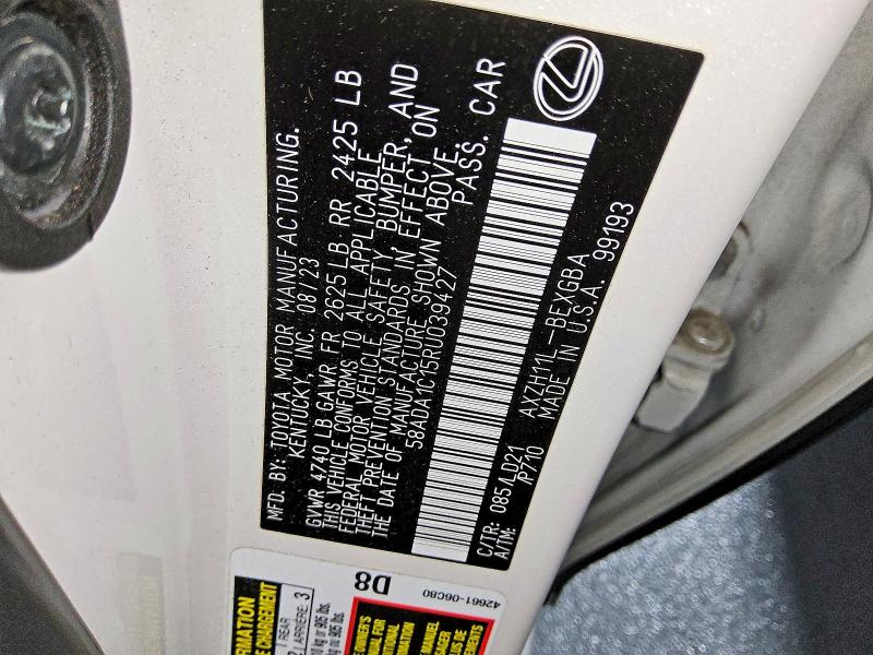 48094816 :رقم المزاد ، 58ADA1C15RU039427 vin ، 2024 Lexus Es 300h مزاد بيع