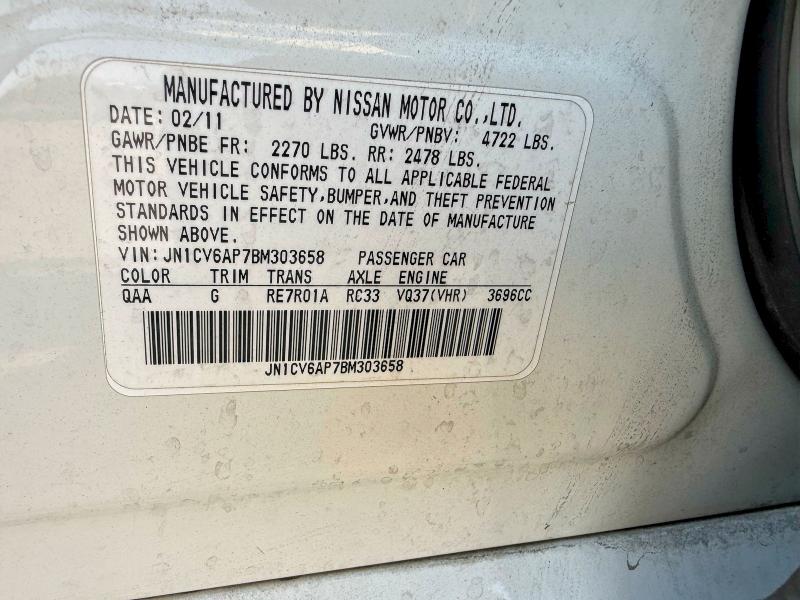 Aukcja sprzedaży 2011 Infiniti G37 Sedan, vin: JN1CV6AP7BM303658, numer aukcji: 48543416