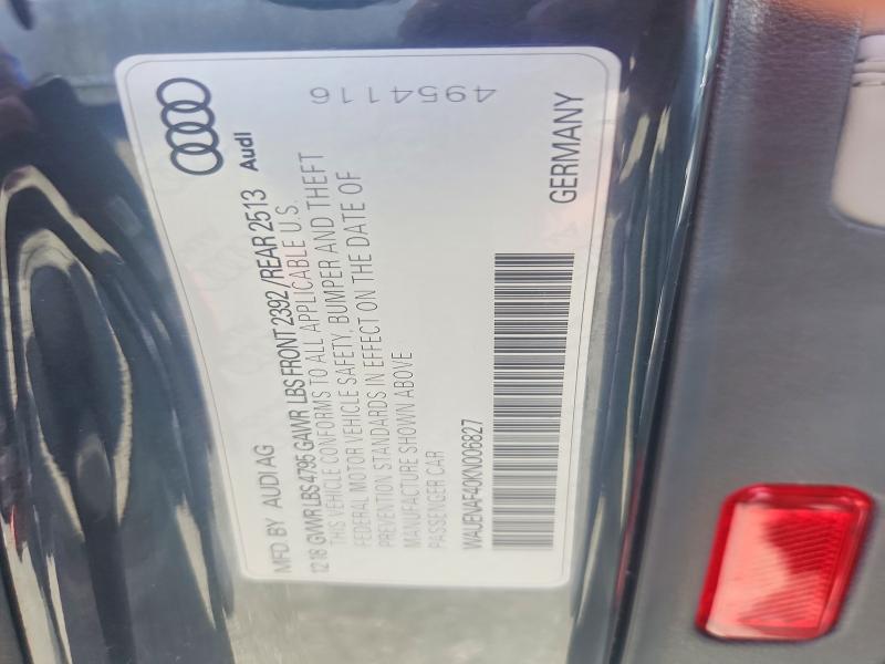 Продаж на аукціоні авто 2019 Audi A4, vin: WAUENAF40KN006827, номер лоту: 51329096