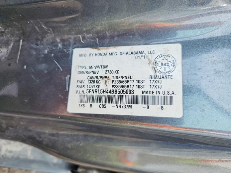 2011 Honda Odyssey მანქანა იყიდება აუქციონზე, vin: 5FNRL5H44BB505093, აუქციონის ნომერი: 48628256