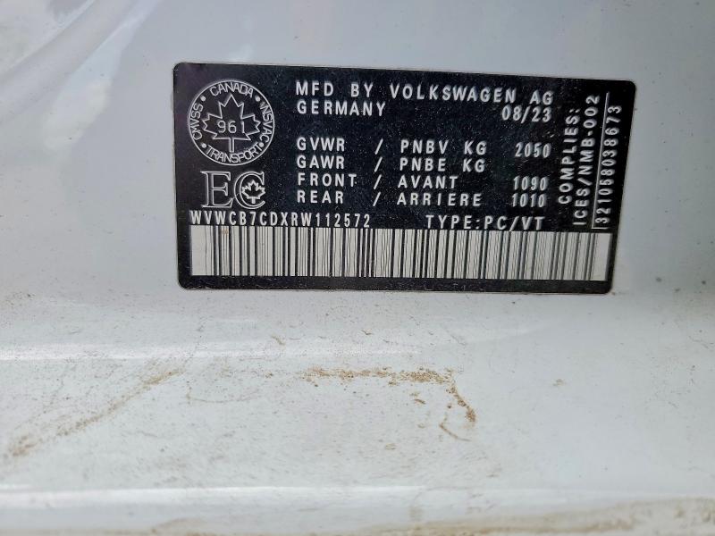 52052466 :رقم المزاد ، WVWCB7CDXRW112572 vin ، 2024 Volkswagen Golf R مزاد بيع