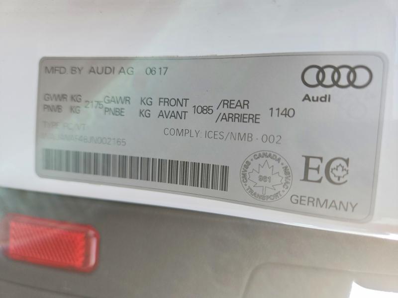 50613166 :رقم المزاد ، WAUANAF48JN002165 vin ، 2018 Audi A4 2.0t Quattro 4dr مزاد بيع