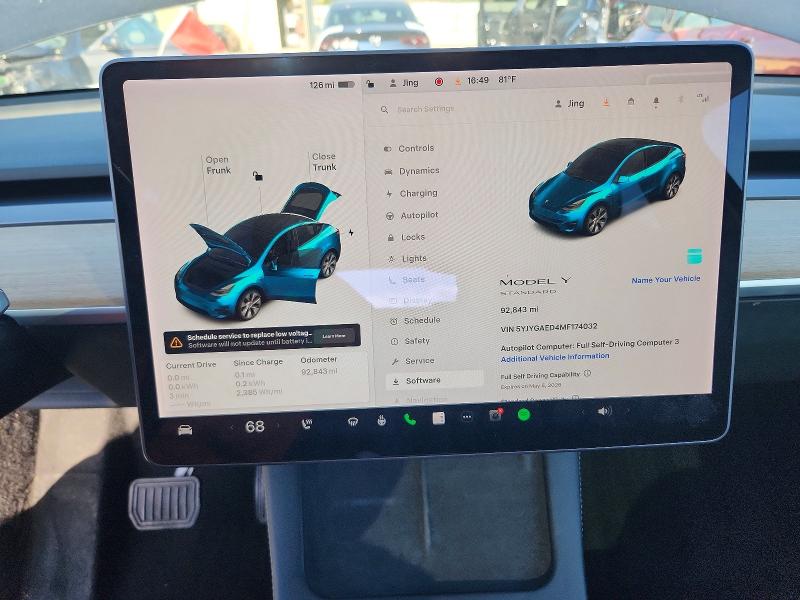 Aukcja sprzedaży 2021 Tesla Model Y, vin: 5YJYGAED4MF174032, numer aukcji: 49950076