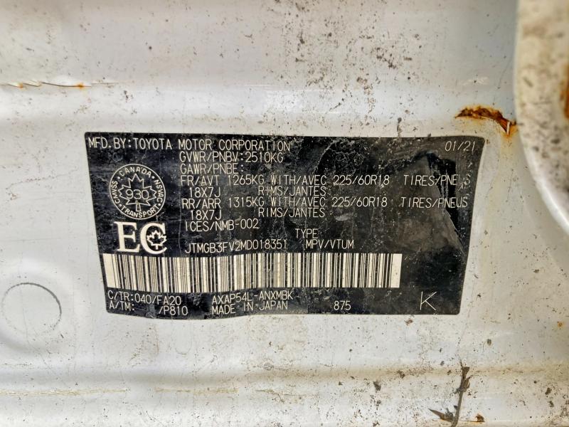 Aukcja sprzedaży 2021 Toyota Rav4 Prime, vin: JTMGB3FV2MD018351, numer aukcji: 47100146