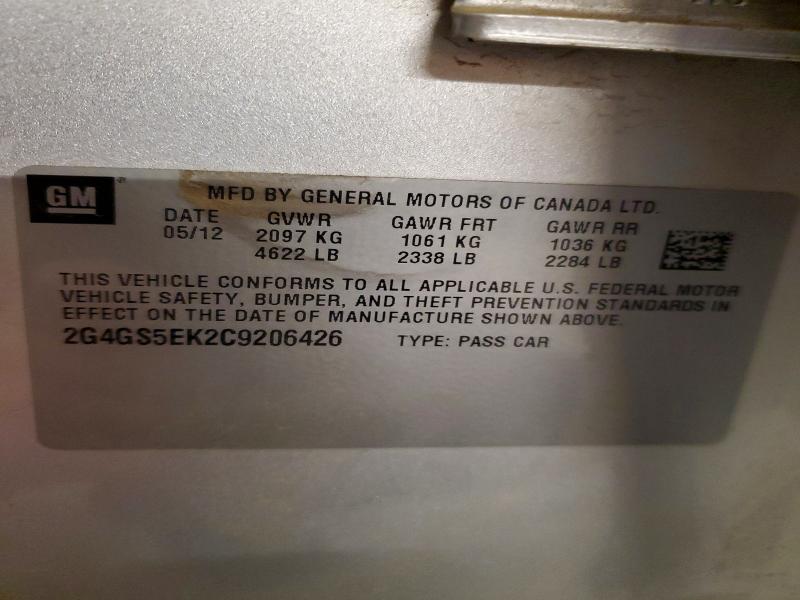 Продажа на аукционе авто 2012 Buick Regal, vin: 2G4GS5EK2C9206426, номер лота: 49406876