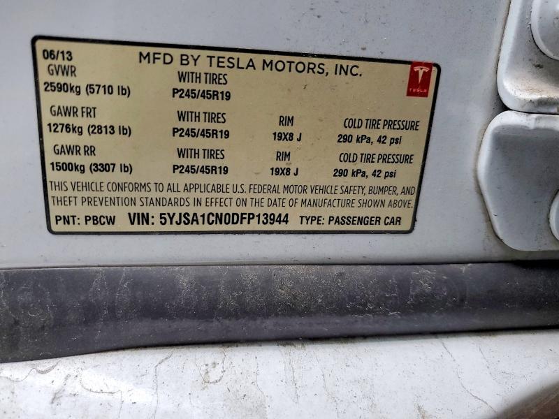 Продажа на аукционе авто 2013 Tesla Model S, vin: 5YJSA1CN0DFP13944, номер лота: 48360996