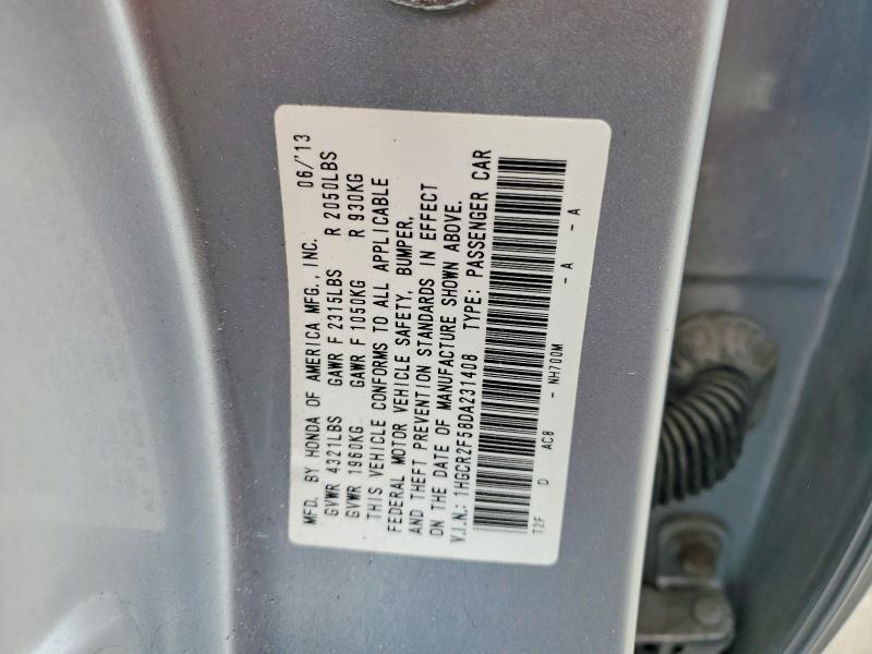 50908536 :رقم المزاد ، 1HGCR2F58DA231408 vin ، 2013 Honda Accord مزاد بيع