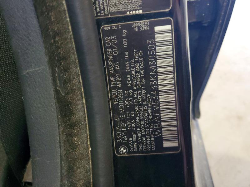 Продажа на аукционе авто 2003 Bmw 330, vin: WBAEV53433KM30503, номер лота: 49979996