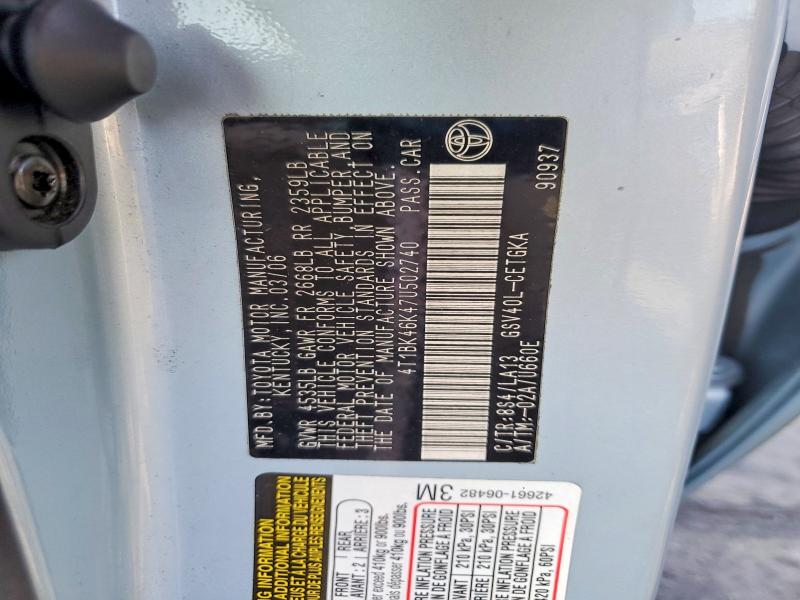 48284816 :رقم المزاد ، 4T1BK46K47U502740 vin ، 2007 Toyota Camry مزاد بيع