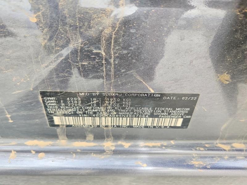 Продажа на аукционе авто 2022 Subaru Impreza, vin: 4S3GKAB65N3607064, номер лота: 48866186