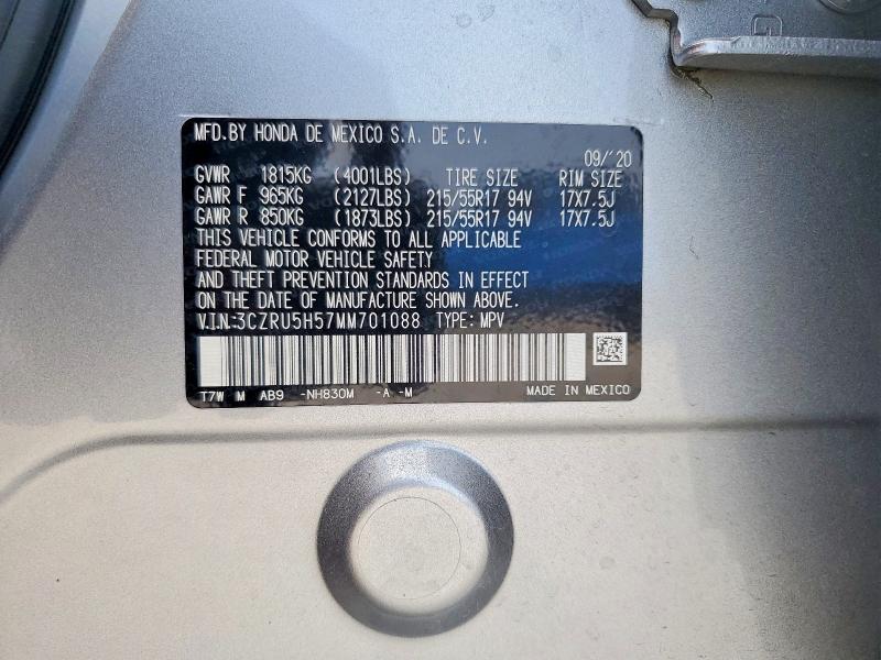 Продаж на аукціоні авто 2021 Honda Hr-v, vin: 3CZRU5H57MM701088, номер лоту: 51692106