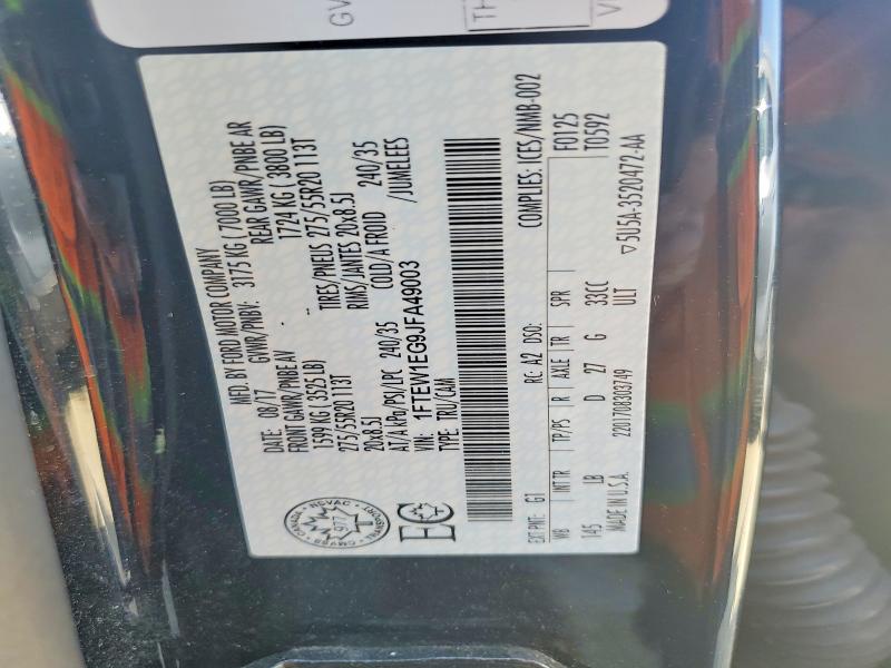 Продажа на аукционе авто 2018 Ford F-150, vin: 1FTEW1EG9JFA49003, номер лота: 48943826