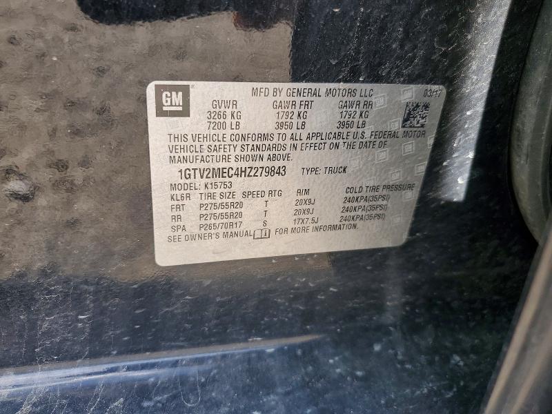 Aukcja sprzedaży 2017 Gmc Sierra, vin: 1GTV2MEC4HZ279843, numer aukcji: 49245256