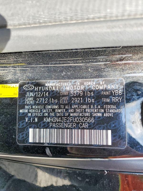 49338636 :رقم المزاد ، KMHGN4JE2FU030566 vin ، 2015 Hyundai Genesis مزاد بيع
