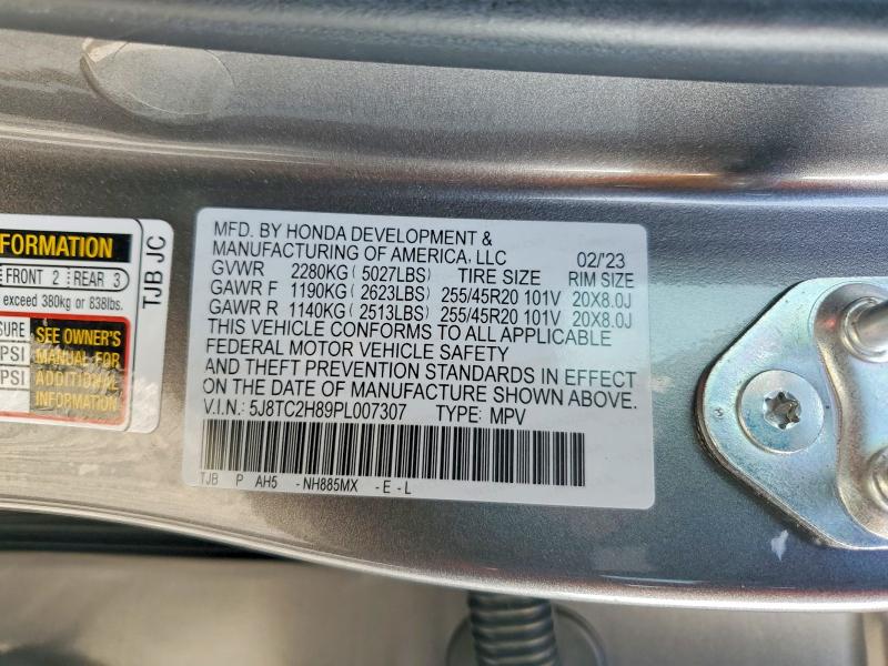 Продажа на аукционе авто 2023 Acura Rdx, vin: 5J8TC2H89PL007307, номер лота: 50449816