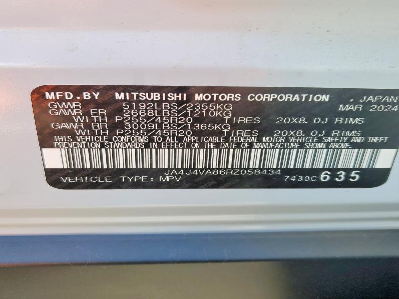 Продаж на аукціоні авто 2024 Mitsubishi Outlander, vin: JA4J4VA86RZ058434, номер лоту: 50768716