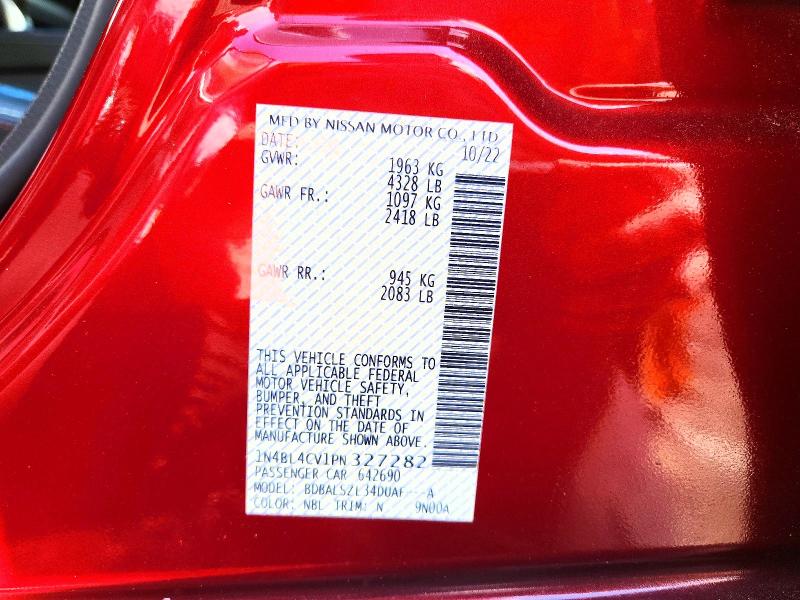 48316086 :رقم المزاد ، 1N4BL4CV1PN327282 vin ، 2023 Nissan Altima مزاد بيع
