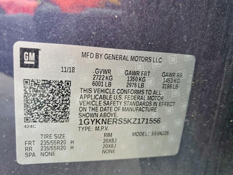 Продаж на аукціоні авто 2019 Cadillac Xt5, vin: 1GYKNERS5KZ171556, номер лоту: 50806596