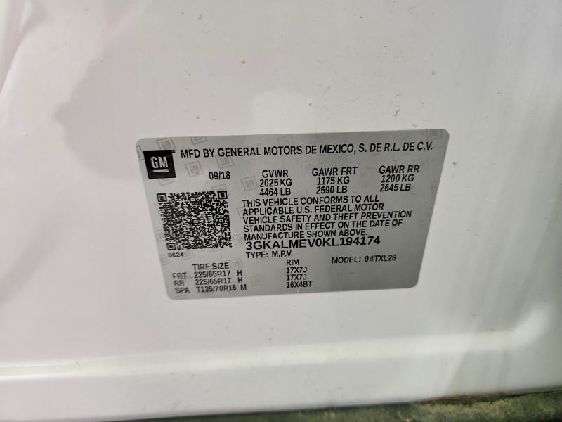 Aukcja sprzedaży 2019 Gmc Terrain, vin: 3GKALMEV0KL194174, numer aukcji: 47615006
