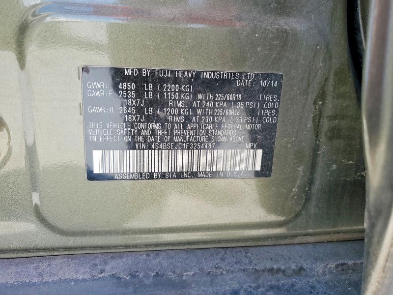 Продажа на аукционе авто 2015 Subaru Outback, vin: 4S4BSEJC1F3254487, номер лота: 50585076