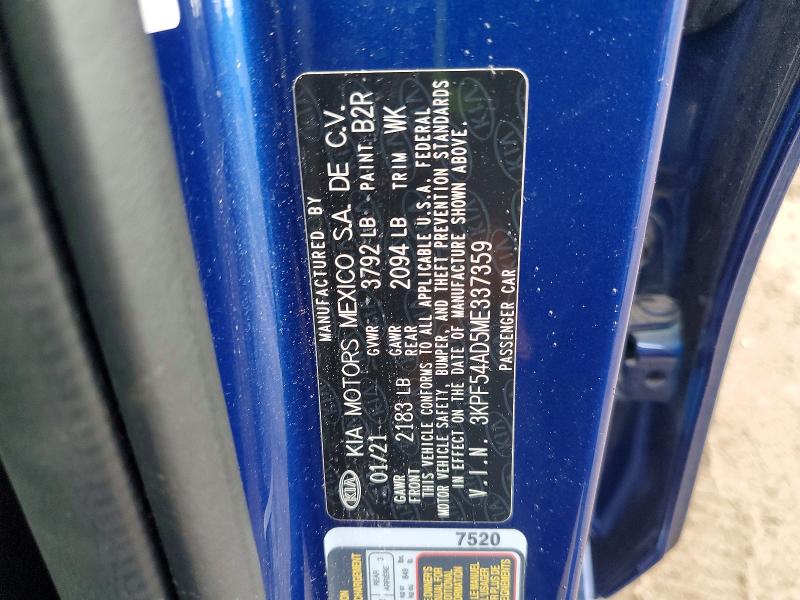 Продажа на аукционе авто 2021 Kia Forte, vin: 3KPF54AD5ME337359, номер лота: 51571636