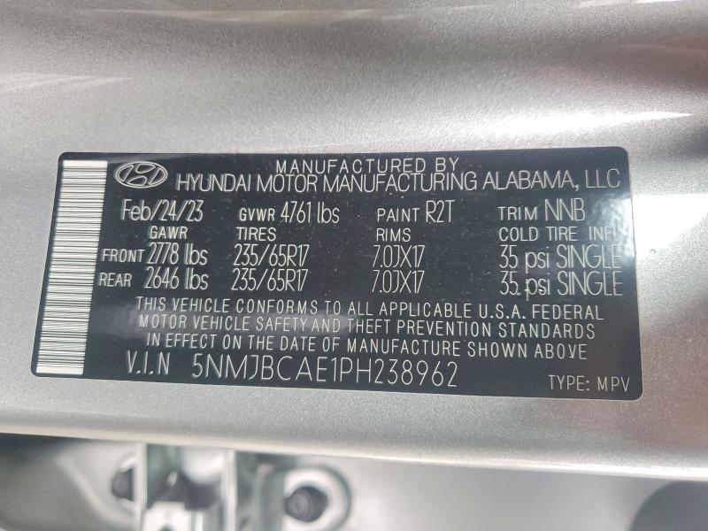 51310516 :رقم المزاد ، 5NMJBCAE1PH238962 vin ، 2023 Hyundai Tucson مزاد بيع