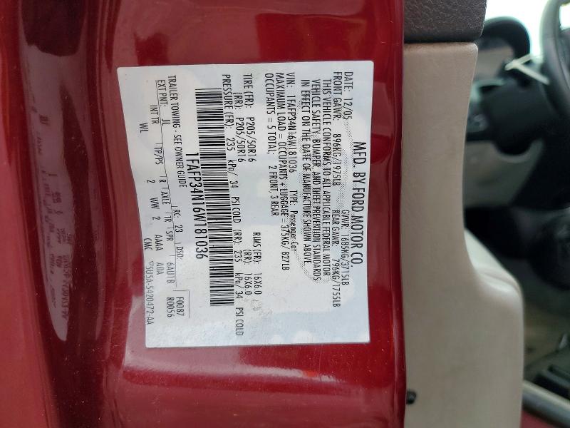 51625946 :رقم المزاد ، 1FAFP34N16W181036 vin ، 2006 Ford Focus مزاد بيع