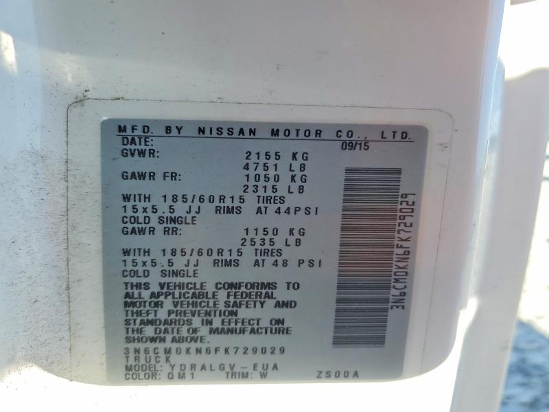 Продажа на аукционе авто 2015 Nissan Nv200, vin: 3N6CM0KN6FK729029, номер лота: 50906066