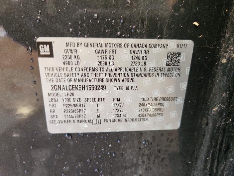 Aukcja sprzedaży 2017 Chevrolet Equinox, vin: 2GNALCEK5H1559249, numer aukcji: 50892966