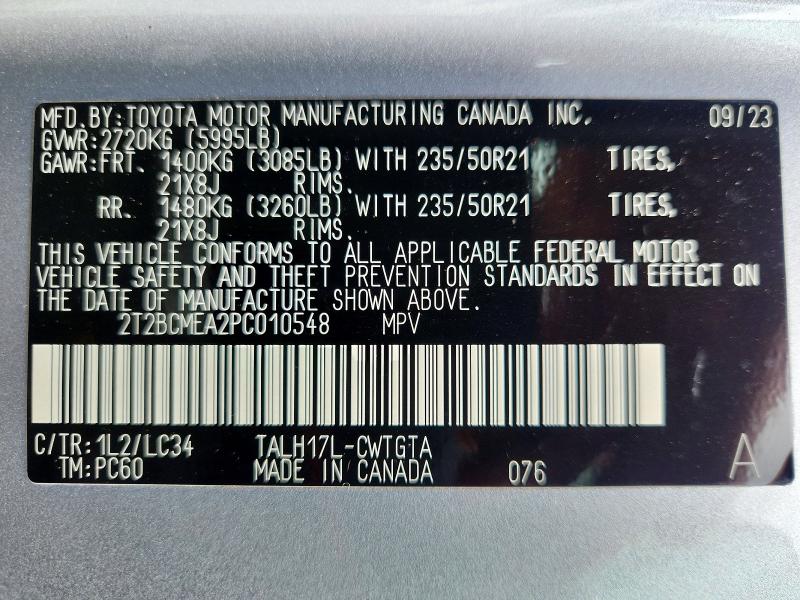 Продаж на аукціоні авто 2023 Lexus Rx, vin: 2T2BCMEA2PC010548, номер лоту: 50672316