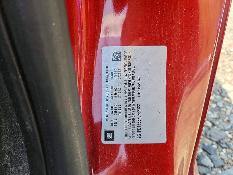 2015 Chevrolet Camaro მანქანა იყიდება აუქციონზე, vin: 2G1FD1E38F9262122, აუქციონის ნომერი: 50811486