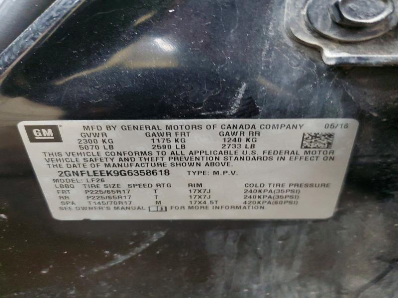 Aukcja sprzedaży 2016 Chevrolet Equinox, vin: 2GNFLEEK9G6358618, numer aukcji: 51444256