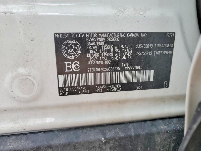 Aukcja sprzedaży 2025 Toyota Rav4, vin: 2T3R1RFVXSW506235, numer aukcji: 48708986