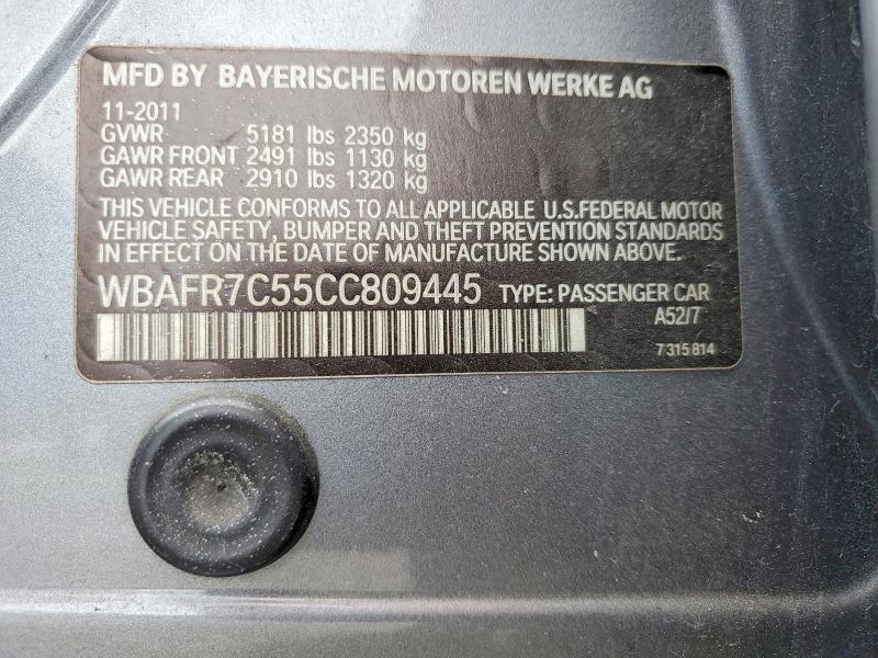 Продажа на аукционе авто 2012 Bmw 535, vin: WBAFR7C55CC809445, номер лота: 50840216