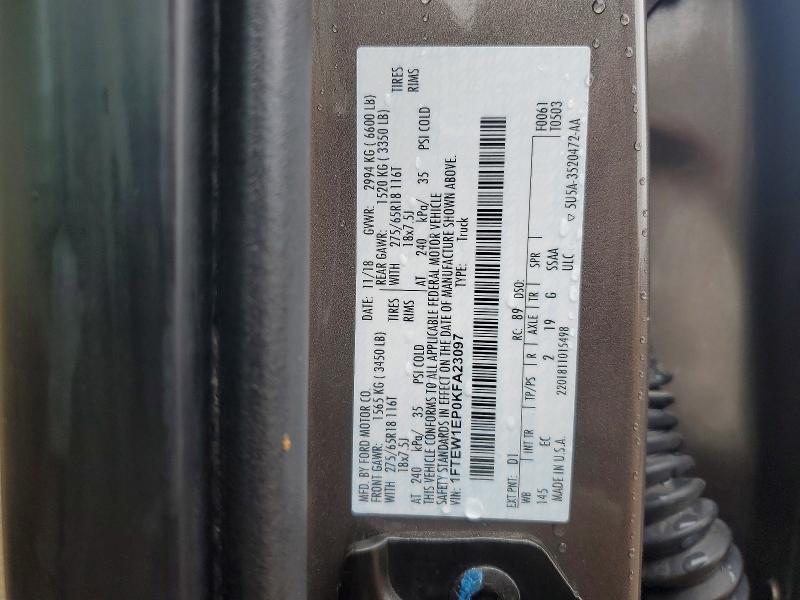 49148896 :رقم المزاد ، 1FTEW1EP0KFA23097 vin ، 2019 Ford F150 مزاد بيع