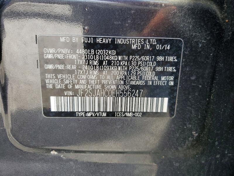Aukcja sprzedaży 2014 Subaru Forester, vin: JF2SJAHC0EH556247, numer aukcji: 51381066