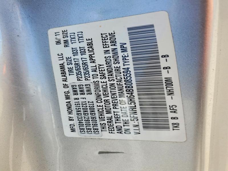 Aukcja sprzedaży 2011 Honda Odyssey, vin: 5FNRL5H64BB085594, numer aukcji: 51110986
