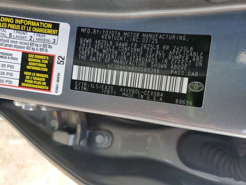 Продаж на аукціоні авто 2025 Toyota Camry, vin: 4T1DAACK8SU589386, номер лоту: 50666816