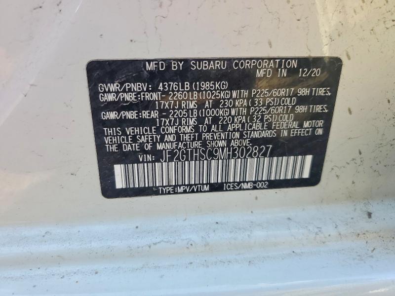 2021 Subaru Crosstrek მანქანა იყიდება აუქციონზე, vin: JF2GTHSC9MH302827, აუქციონის ნომერი: 48920726