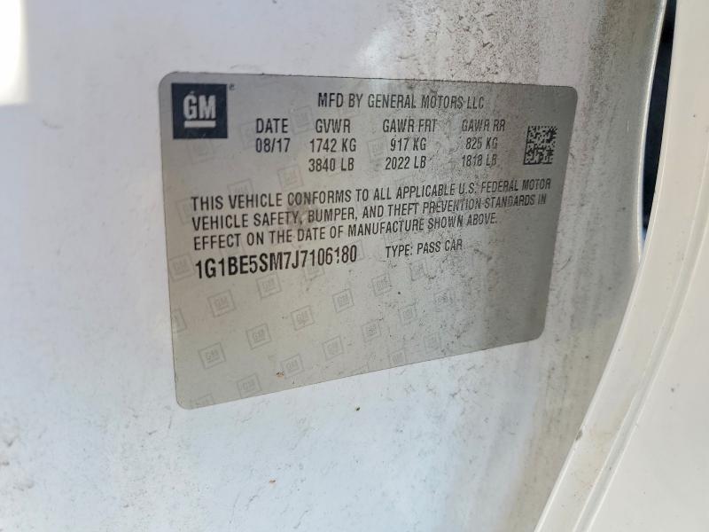50682546 :رقم المزاد ، 1G1BE5SM7J7106180 vin ، 2018 Chevrolet Cruze مزاد بيع