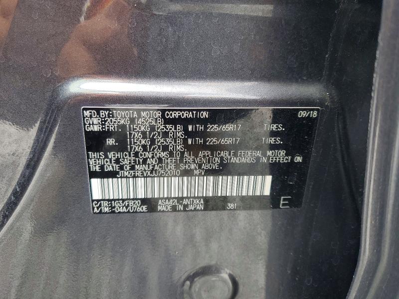 Aukcja sprzedaży 2018 Toyota Rav4, vin: JTMZFREVXJJ752010, numer aukcji: 50501836