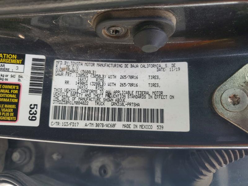 49936486 :رقم المزاد ، 3TMDZ5BN1LM084022 vin ، 2020 Toyota Tacoma مزاد بيع