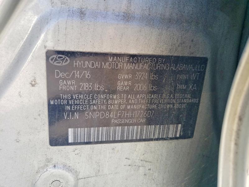 2017 Hyundai Elantra მანქანა იყიდება აუქციონზე, vin: 5NPD84LF7HH172607, აუქციონის ნომერი: 49548296