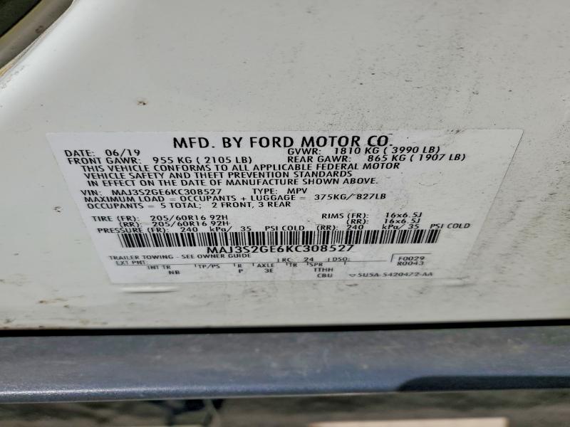 51813406 :رقم المزاد ، MAJ3S2GE6KC308527 vin ، 2019 Ford Ecosport مزاد بيع