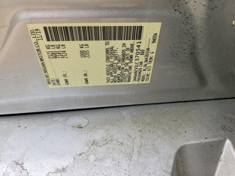 2020 Nissan Maxima მანქანა იყიდება აუქციონზე, vin: 1N4AA6CV1LC370541, აუქციონის ნომერი: 51592466