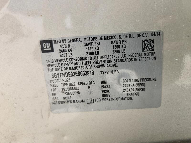 Продажа на аукционе авто 2014 Cadillac Srx, vin: 3GYFNDE33ES663918, номер лота: 50883766