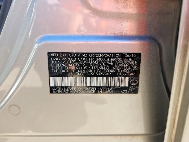 Aukcja sprzedaży 2015 Lexus Is, vin: JTHBF1D29F5079249, numer aukcji: 51023006